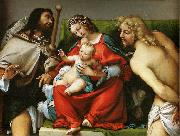 Lorenzo Lotto Madonna mit Hl. Rochus und Hl. Sebastian oil painting artist